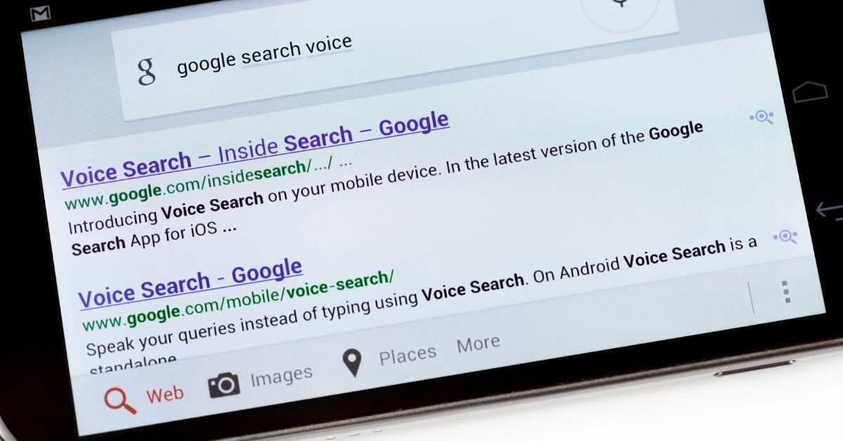 google voice search result